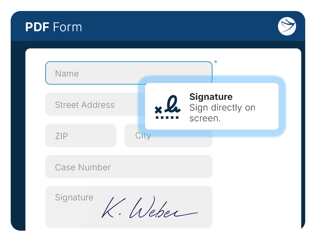 Digital signature of a completed document
